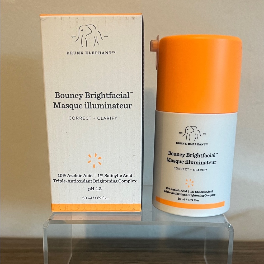 Drunk Elephant Bouncy Brightfacial™ Mask - Orange and White Packaging